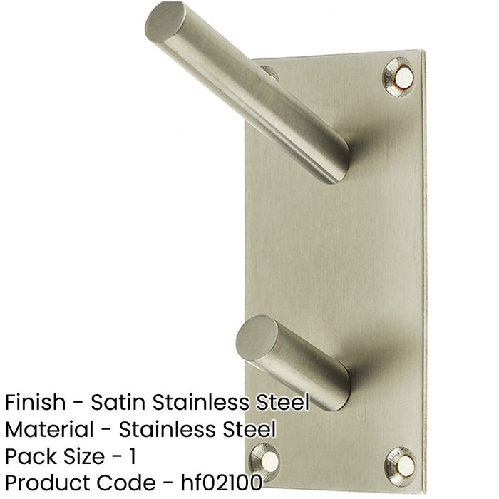 Premium Satin Stainless Steel Coat Hook 94x46mm Wall Mounted Clothing Hook-1