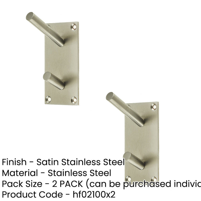 PACK Premium Satin Stainless Steel Coat Hook 94x46mm Wall Mounted Clothing Hook (1)-1