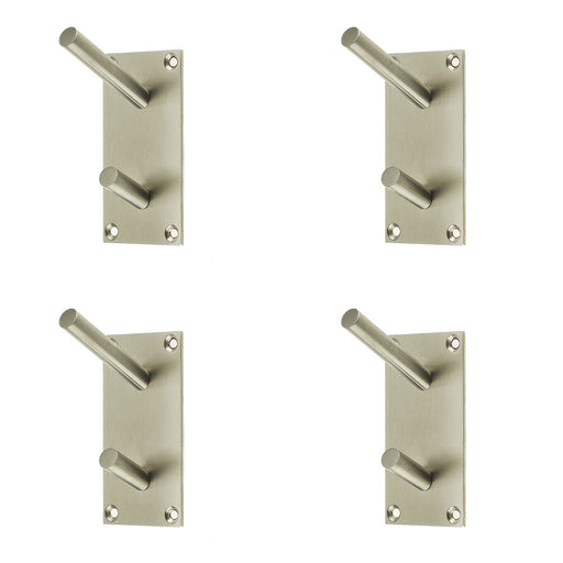 PACK Premium Satin Stainless Steel Coat Hook 94x46mm Wall Mounted Clothing Hook