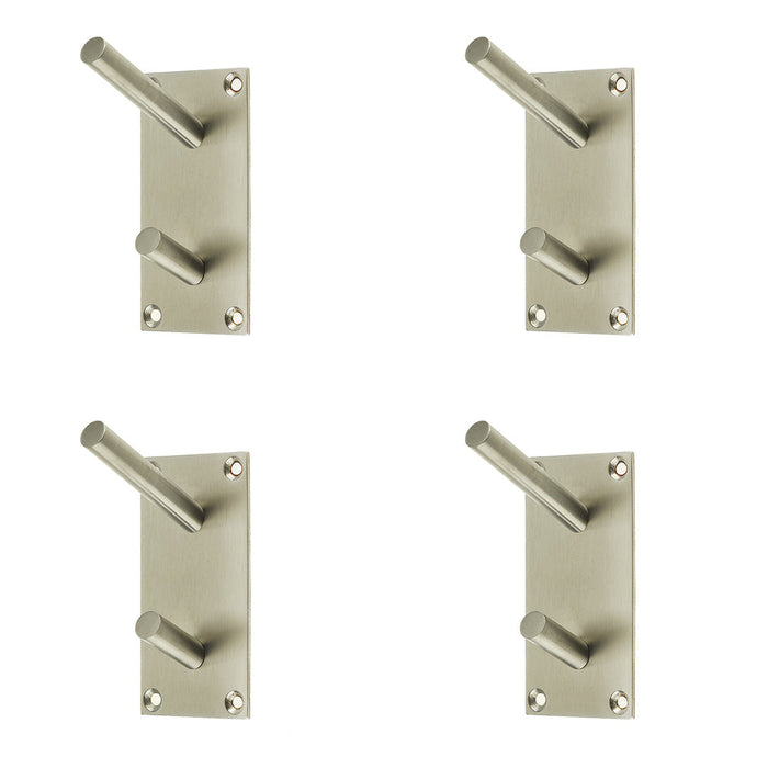 PACK Premium Satin Stainless Steel Coat Hook 94x46mm Wall Mounted Clothing Hook