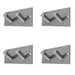 PACK Stylish Double Robe Hook Satin Stainless Steel 94x46mm Wall Mounted Clothing Hook