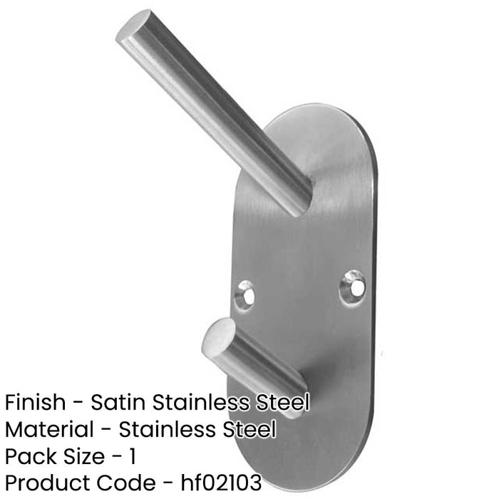 Durable Satin Stainless Steel Coat Hook 90x45mm Wall Mounted Clothing Hook-1