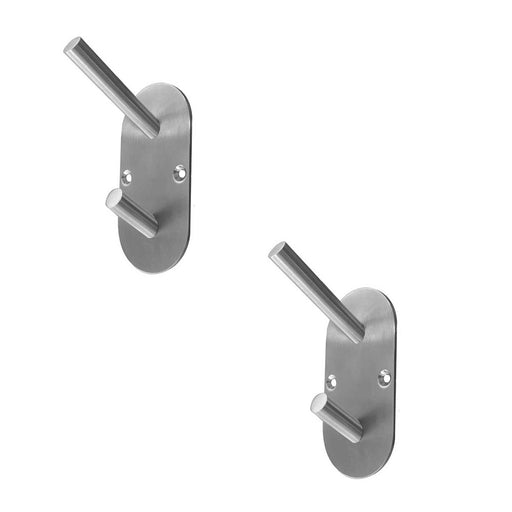 PACK Durable Satin Stainless Steel Coat Hook 90x45mm Wall Mounted Clothing Hook (1)