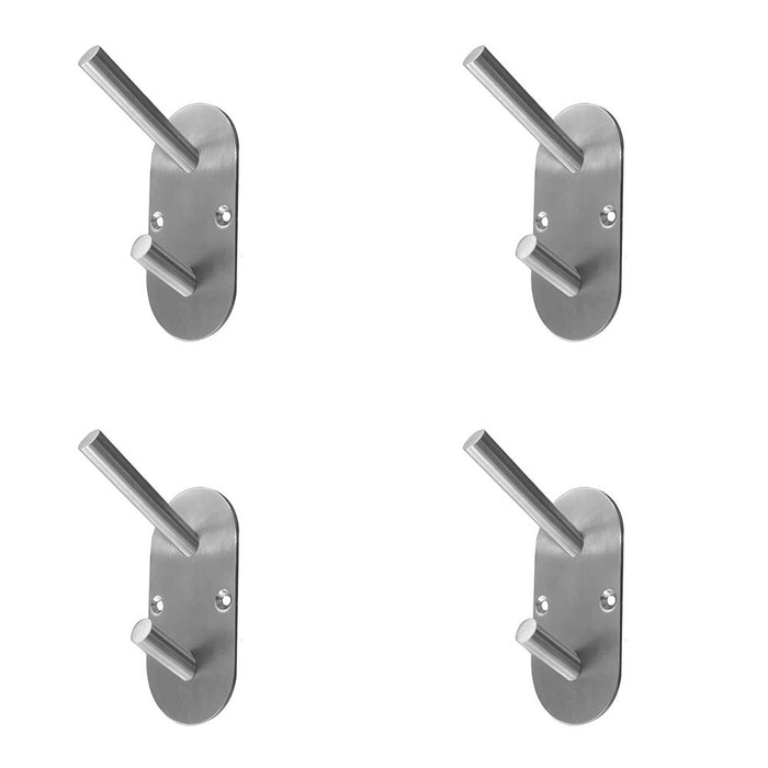 PACK Durable Satin Stainless Steel Coat Hook 90x45mm Wall Mounted Clothing Hook