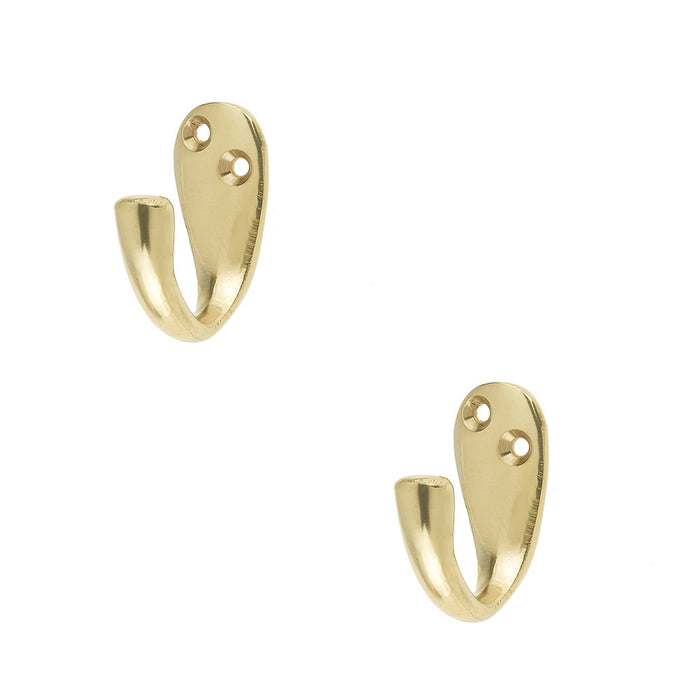 PACK Elegant Polished Brass Single Robe Hook Home Wall Mounted Clothing Hook (1)