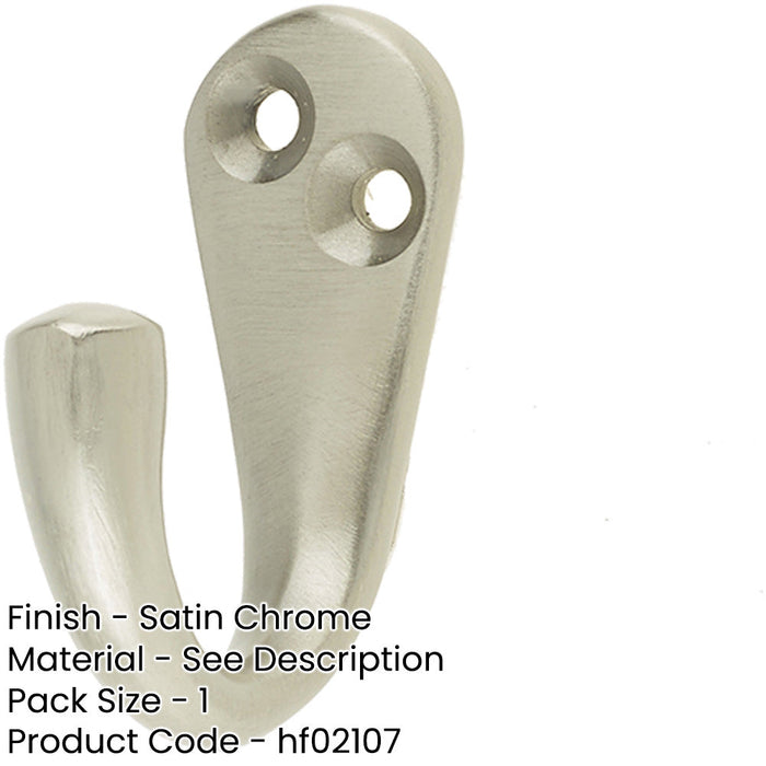 Elegant Satin Chrome Single Robe Hook Home Wall Mounted Clothing Hook-1