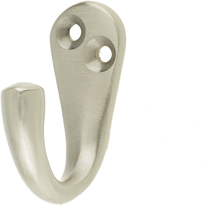 Elegant Satin Chrome Single Robe Hook Home Wall Mounted Clothing Hook