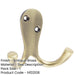 Elegant Double Robe Hook 53mm Antique Brass Finish Wall Mounted Clothing Hook-1