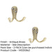 PACK Elegant Double Robe Hook 53mm Antique Brass Finish Wall Mounted Clothing Hook (1)-1