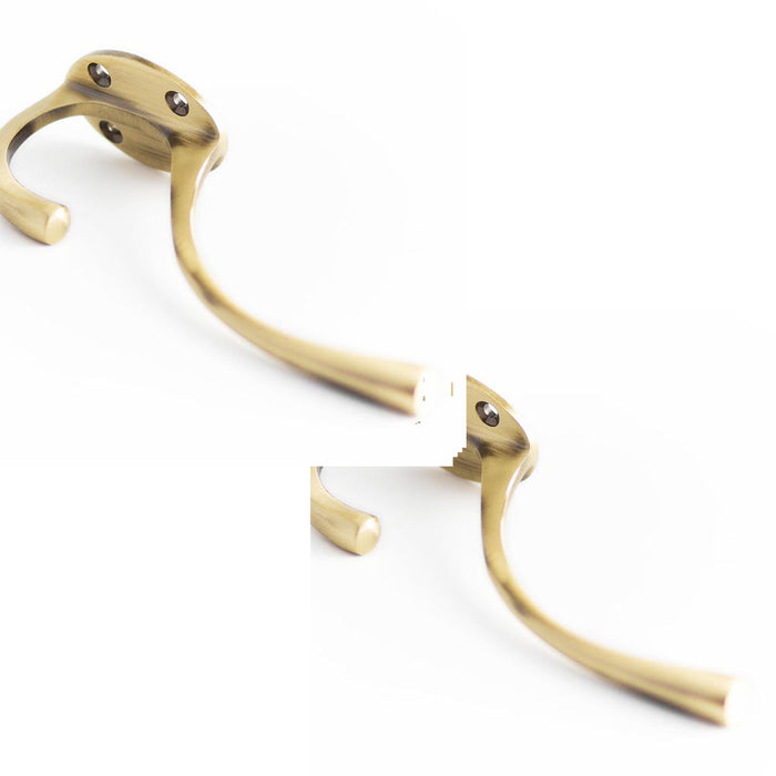 PACK Premium Solid Brass Coat Hook 142mm Antique Finish Wall Mounted Clothing Hook (1)
