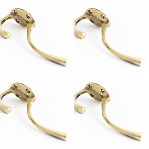 PACK Premium Solid Brass Coat Hook 142mm Antique Finish Wall Mounted Clothing Hook