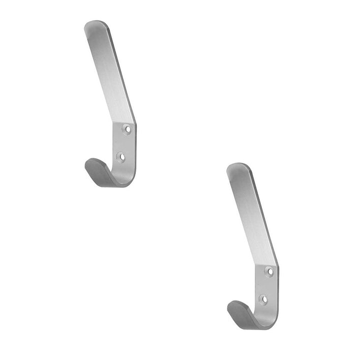 PACK Stylish 125mm Satin Anodised Aluminium Coat Hook Home Wall Mounted Clothing Hook (1)