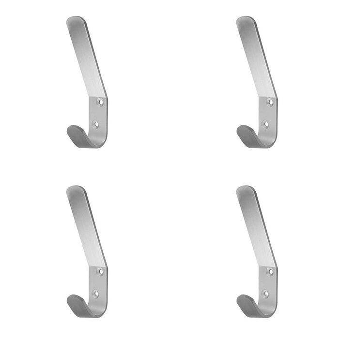 PACK Stylish 125mm Satin Anodised Aluminium Coat Hook Home Wall Mounted Clothing Hook