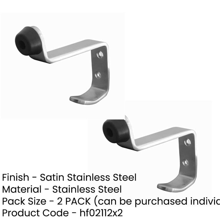 PACK Premium Satin Stainless Steel Coat Hook with 75mm Projection Wall Mounted Clothing Hook (1)-1