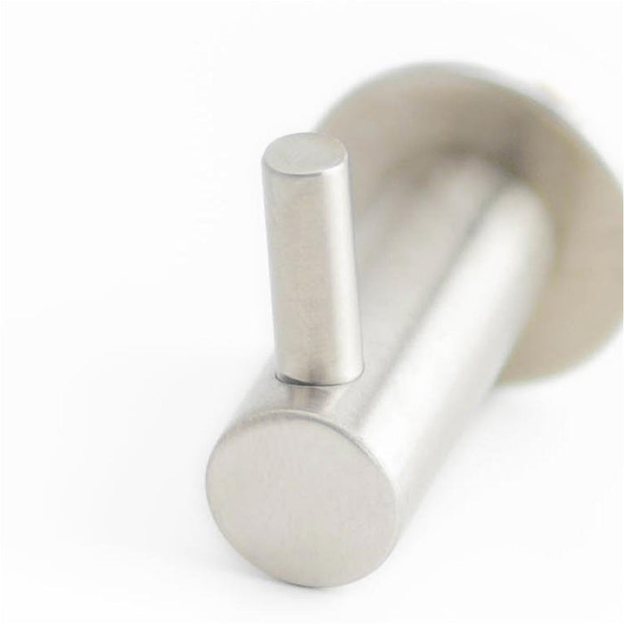 Elegant 37mm Satin Stainless Steel Single Robe Hook Modern Bathrooms Closets Wall Mounted Clothing Hook