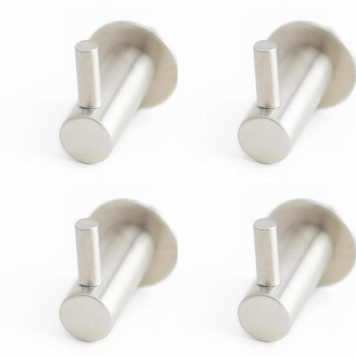 PACK Elegant 37mm Satin Stainless Steel Single Robe Hook Modern Bathrooms Closets Wall Mounted Clothing Hook