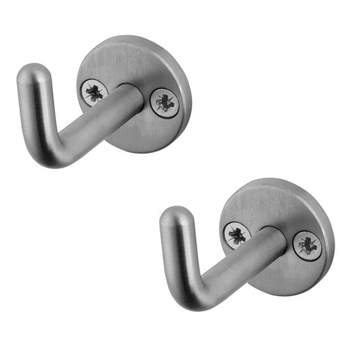 PACK Durable Satin Stainless Steel Robe Hook 48mm Wall Mounted Clothing Hook (1)