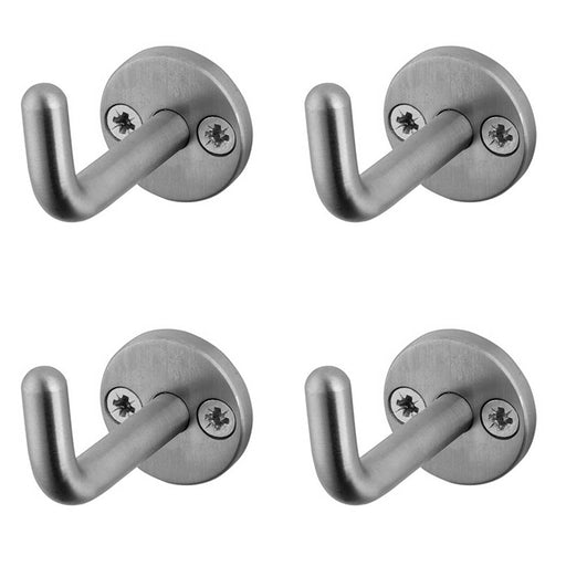 PACK Durable Satin Stainless Steel Robe Hook 48mm Wall Mounted Clothing Hook