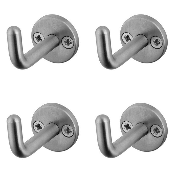 PACK Durable Satin Stainless Steel Robe Hook 48mm Wall Mounted Clothing Hook