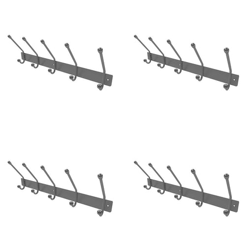 PACK Durable Stainless Steel Multi Hook Units Home Office 450MM Satin Finish Wall Mounted Clothing Hook