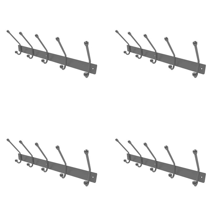 PACK Durable Stainless Steel Multi Hook Units Home Office 450MM Satin Finish Wall Mounted Clothing Hook