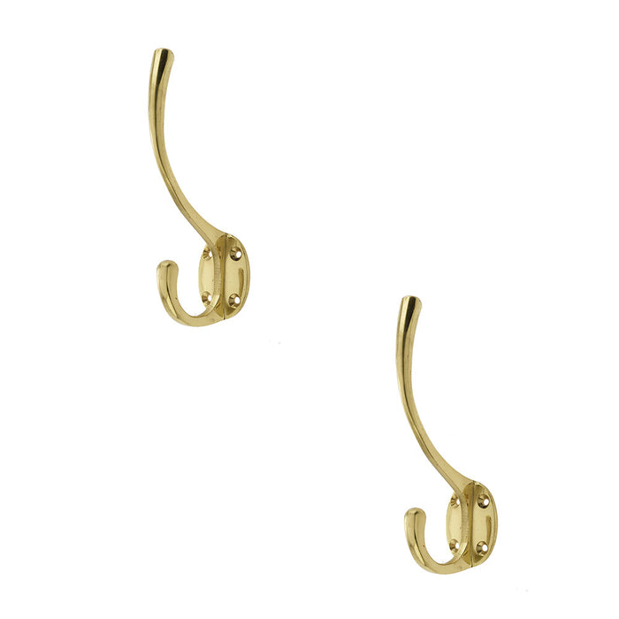 PACK Elegant Solid Brass Coat Hook 142mm Polished Finish Wall Mounted Clothing Hook (1)