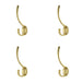 PACK Elegant Solid Brass Coat Hook 142mm Polished Finish Wall Mounted Clothing Hook