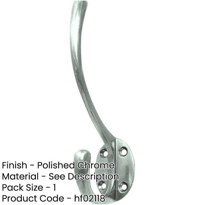 Elegant Solid Brass Coat Hook Polished Chrome 142mm Wall Mounted Clothing Hook-1