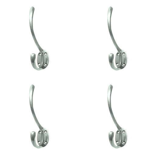 PACK Elegant Solid Brass Coat Hook Polished Chrome 142mm Wall Mounted Clothing Hook