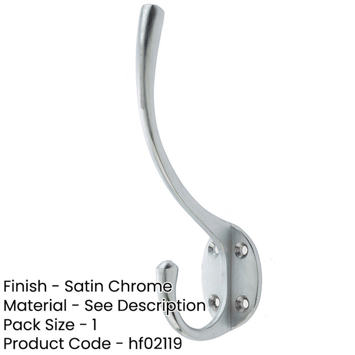 Stylish Solid Brass Coat Hook Satin Chrome Finish Wall Mounted Clothing Hook-1