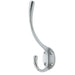 Stylish Solid Brass Coat Hook Satin Chrome Finish Wall Mounted Clothing Hook