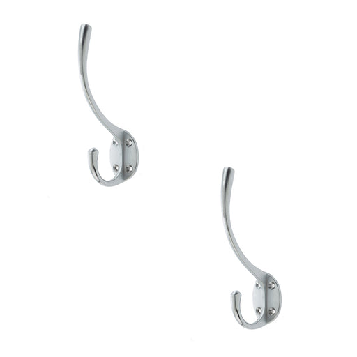 PACK Stylish Solid Brass Coat Hook Satin Chrome Finish Wall Mounted Clothing Hook (1)