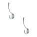 PACK Stylish Solid Brass Coat Hook Satin Chrome Finish Wall Mounted Clothing Hook (1)