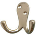 Elegant Double Robe Hook Polished Brass 53mm Wall Mounted Clothing Hook