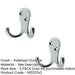 PACK Stylish Double Robe Hook Polished Chrome 53mm Wall Mounted Clothing Hook (1)-1