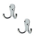 PACK Stylish Double Robe Hook Polished Chrome 53mm Wall Mounted Clothing Hook (1)