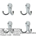 PACK Stylish Double Robe Hook Polished Chrome 53mm Wall Mounted Clothing Hook-1