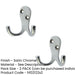 PACK Durable Satin Chrome Double Robe Hook 53mm Premium Quality Wall Mounted Clothing Hook (1)-1
