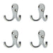 PACK Durable Satin Chrome Double Robe Hook 53mm Premium Quality Wall Mounted Clothing Hook