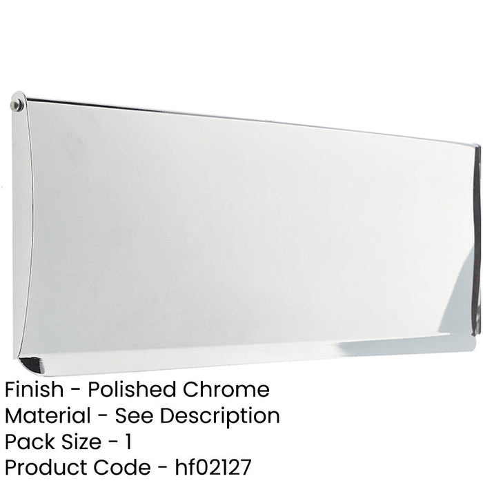 Stylish Polished Chrome Plain Inner Door Tidies 354x127mm Modern Homes Internal Letter Plate-1