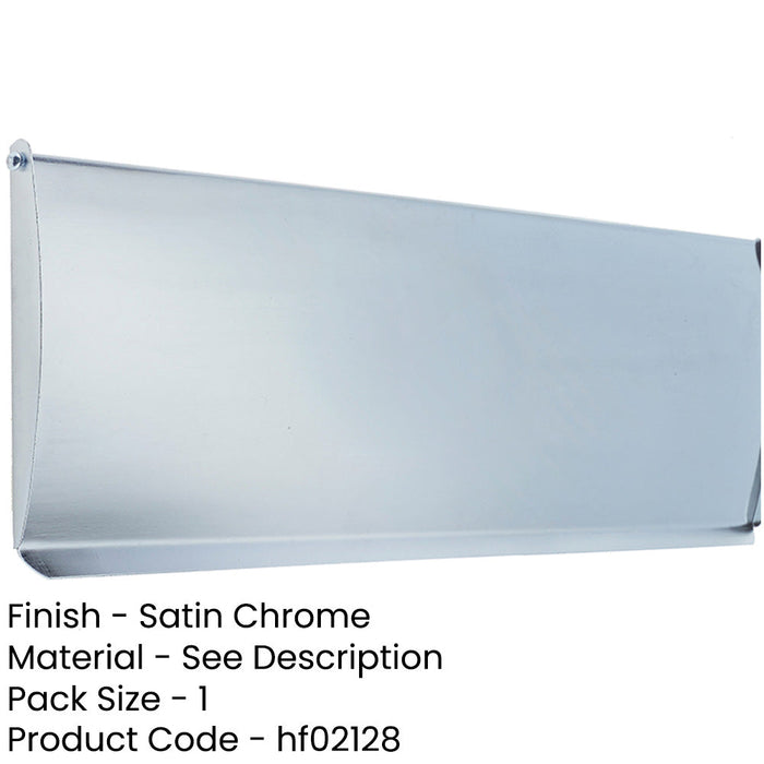 Satin Chrome Plain Inner Door Tidies 354x127mm Stylish Finish Internal Letter Plate-1