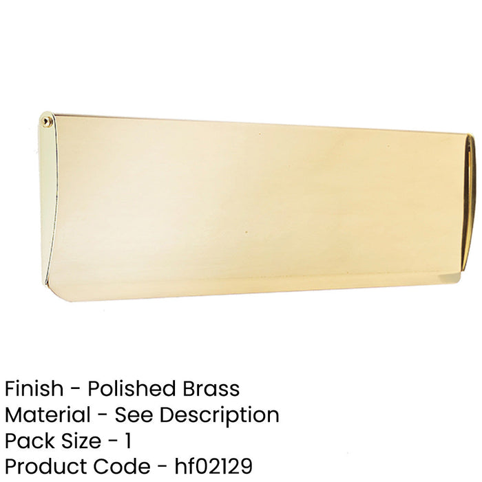 Elegant Polished Brass Inner Door Tidies 400x126mm Internal Letter Plate-1