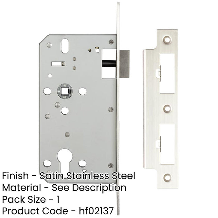 Durable 72mm Sashlock with 60mm Backset Satin Stainless Steel Finish Door Lock-1