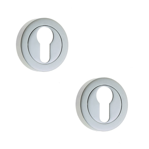 PACK Stylish Designer Euro Profile Escutcheons with Polished Chrome Finish Hole Cover (1)