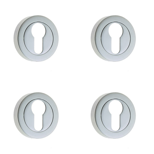 PACK Stylish Designer Euro Profile Escutcheons with Polished Chrome Finish Hole Cover