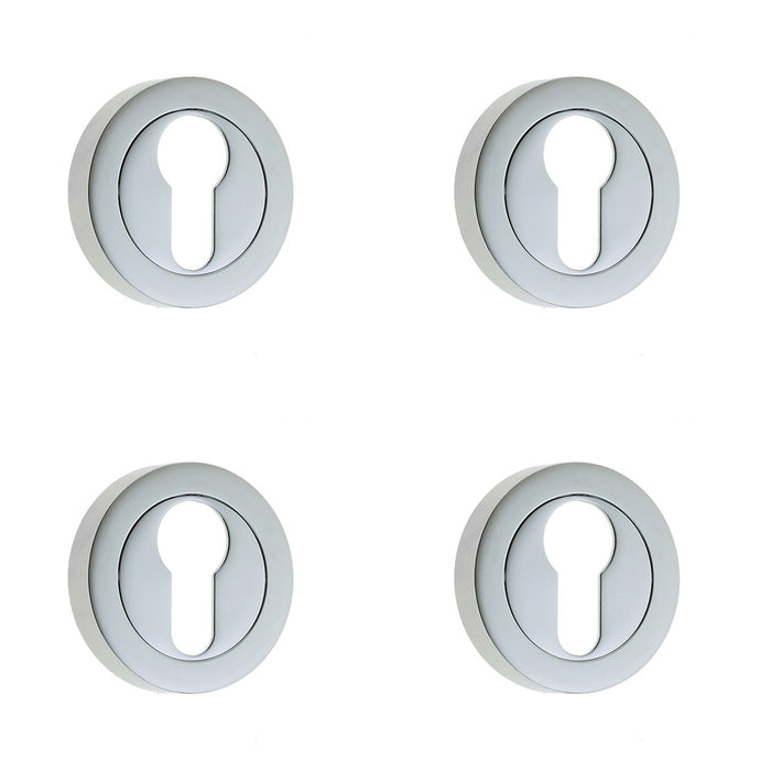 PACK Stylish Designer Euro Profile Escutcheons with Polished Chrome Finish Hole Cover