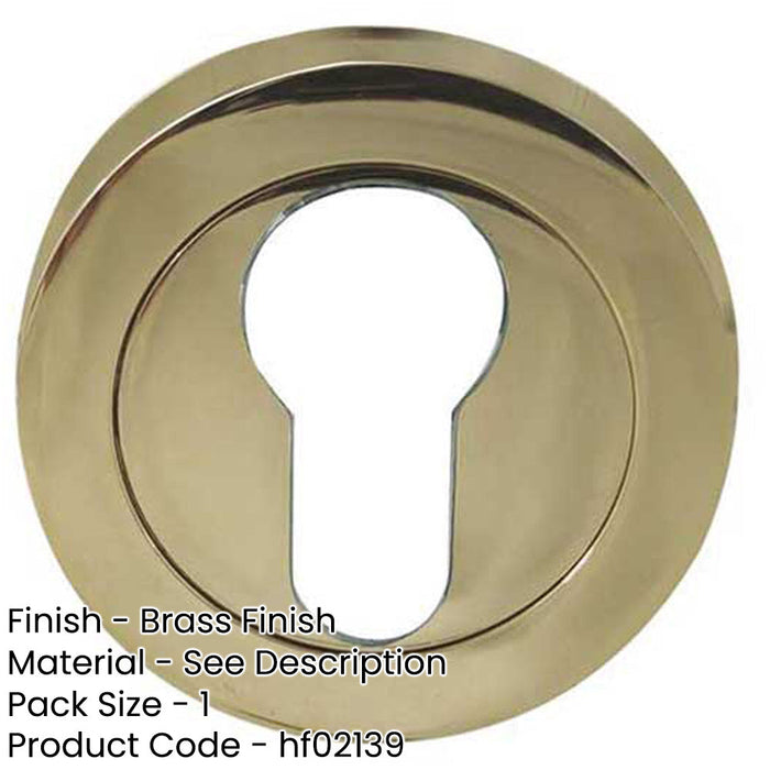 Stylish Designer Euro Profile Escutcheons with 50mm Round Rose Elegant Brass Finish Hole Cover-1