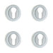 PACK Luxury Designer Euro Profile Escutcheons with 50mm Round Rose Satin Chrome Finish Hole Cover