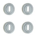 PACK Premium Satin Chrome Designer Keyway Escutcheons 50mm Round Rose Hole Cover