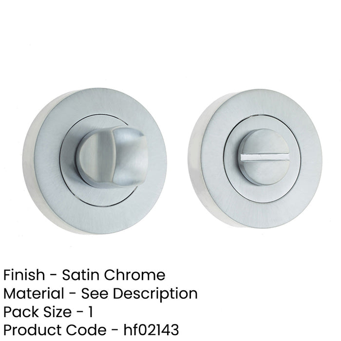 Satin Chrome Designer 50mm Round Turns Releases with Indicator Door Handle-1